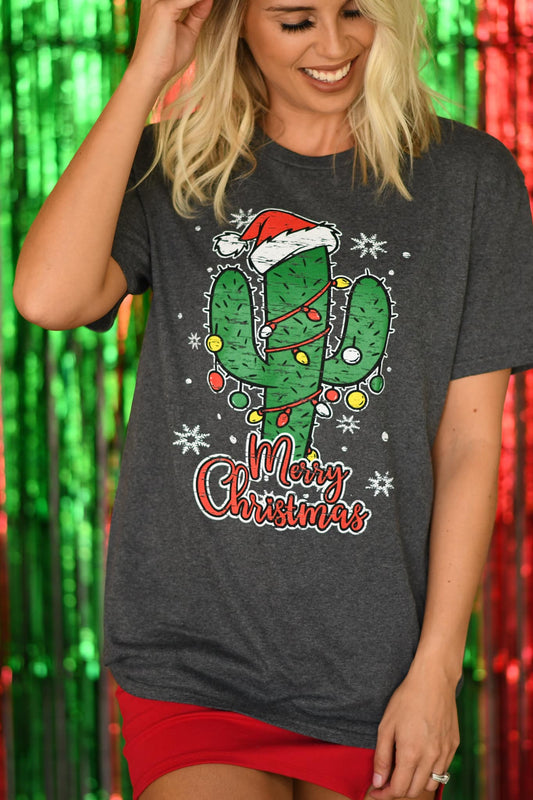 Merry Christmas Cactus Tee