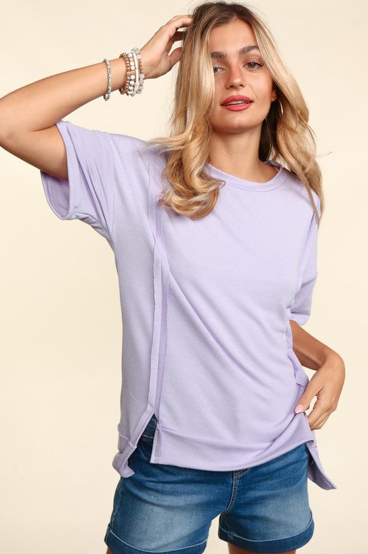 Oversized French Terry Top - Lilac